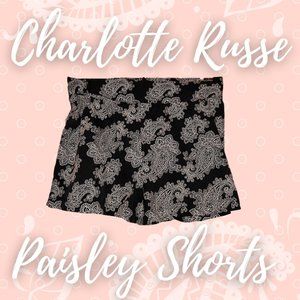 Charlotte Russe Black & White Paisley Shorts